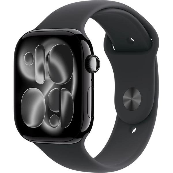 Apple Watch Series 11 (42mm) Klavírno čierny hliník s čiernym športovým remienkom M/L - Inteligentné hodinky - Hlavný obrázok