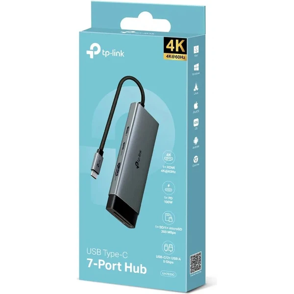 TP-Link UH7020C 7v1 USB-C Hub sivý - USB huby - Obrázok MO5M000K01