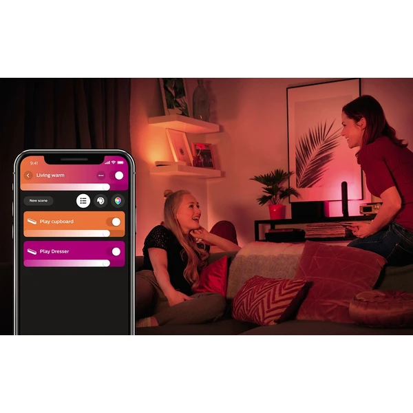 Philips Hue Play White and Color Ambiance stolná lampa základná sada 2ks čierna - Svietidlá - Obrázok MS03000301