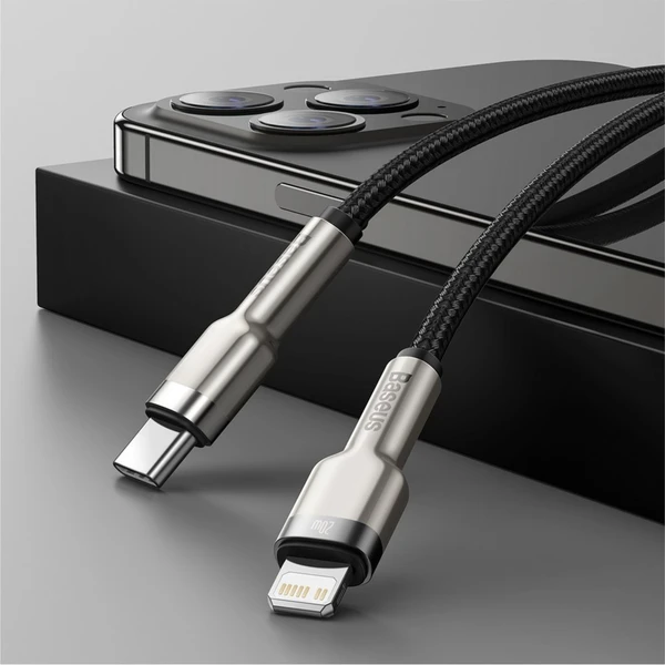 Baseus Cafule USB-C/Lightning napájací kábel 20W 2m čierny - Káble a redukcie - Obrázok MSKGF00101