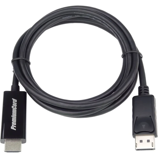 PremiumCord DisplayPort 1.2/HDMI 2.0 kábel 4K 2m čierny - Káble a redukcie - Hlavný obrázok