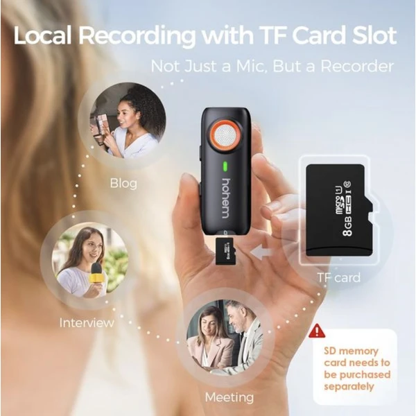 Hohom Bluetooth mikrofón s konektorom 1TX + 1RX (Lightning) - Mikrofóny - Obrázok MSWJ000K01