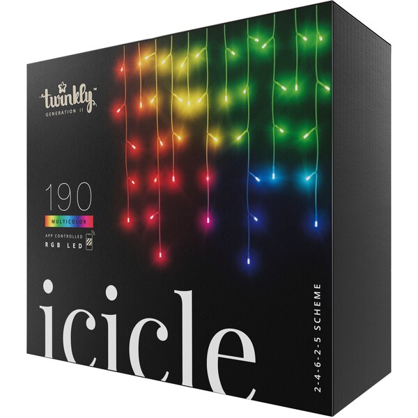 Twinkly Icicle Multi-Color múdra svetielka 190 ks 5m