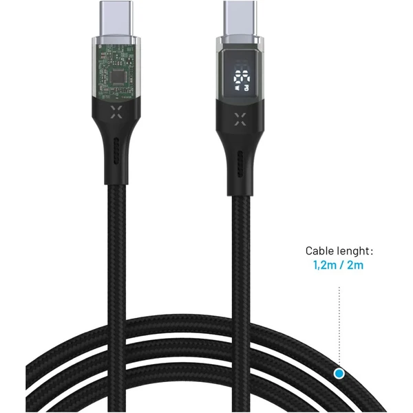 PEVNÝ USB-C/USB-C napájací kábel 100W 1,2m čierny - Káble a redukcie - Obrázok MTM5000J01
