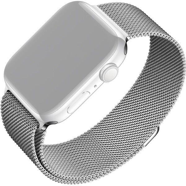 E-shop FIXED Mesh Strap sieťový nerezový remienok Apple Watch 42/44/45mm strieborný
