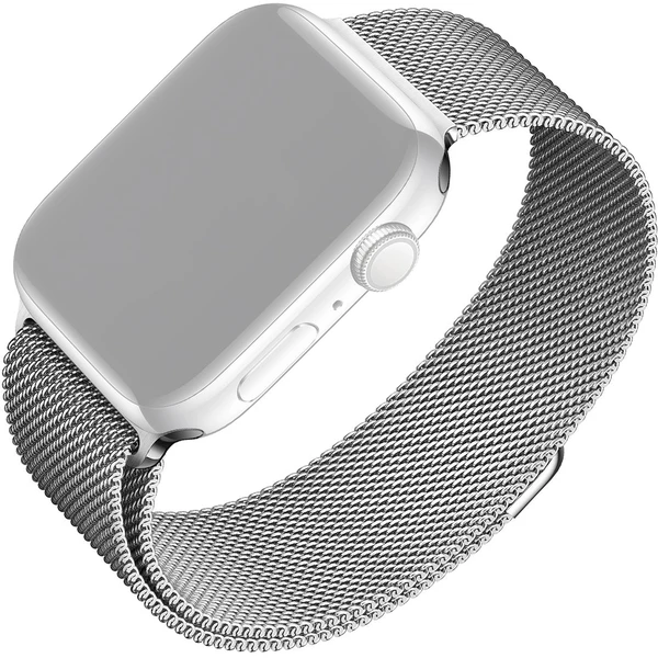 FIXED Mesh Strap sieťový nerezový remienok Apple Watch 42/44/45mm strieborný - Remienky - Hlavný obrázok