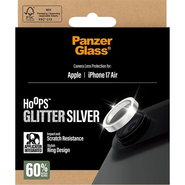 PanzerGlass® Hoops skla Apple iPhone Air trblietavo strieborné - Ochranné fólie a sklo - Obrázok MVEH000K01