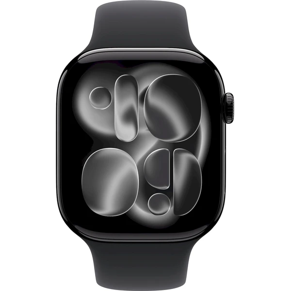 Apple Watch Series 11 Cellular (46mm) Klavírno čierny hliník s čiernym športovým remienkom S/M - Inteligentné hodinky - Obrázok MVRH000K01