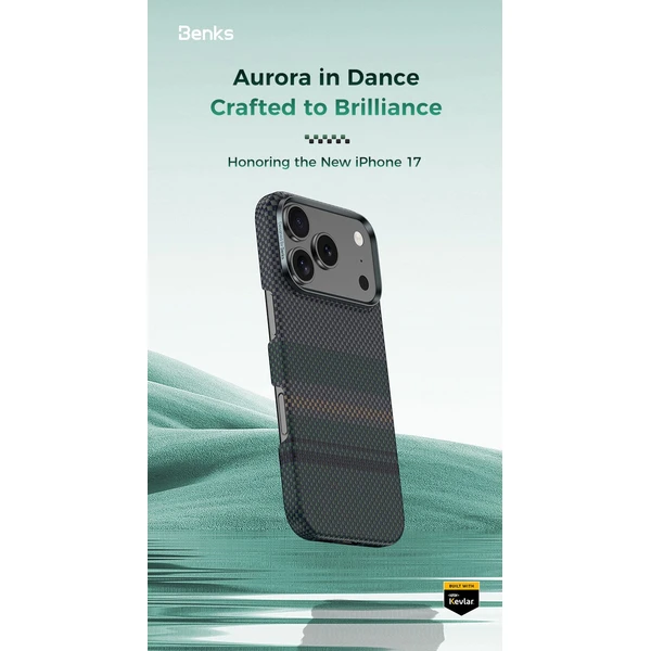 Benks ArmorAir 600D Kevlar MagSafe kryt iPhone 17 Aurora - Puzdra - Obrázok MX9K000K01
