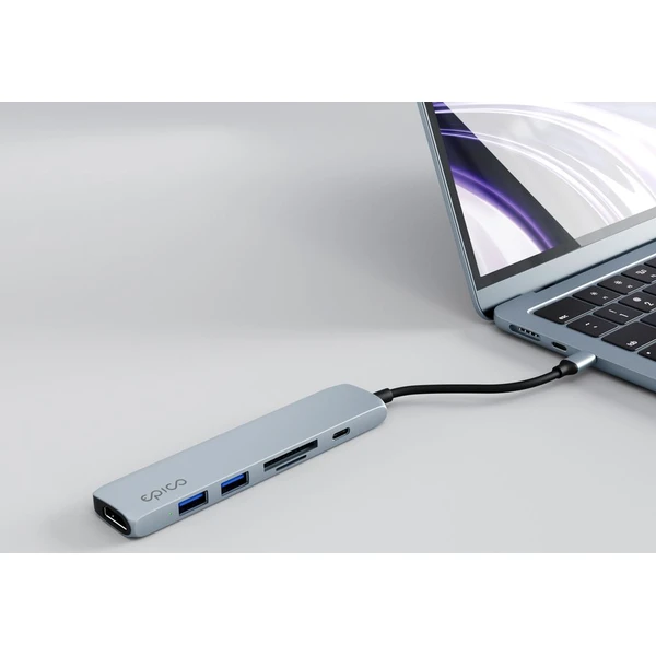 Epico 6v1 hliníkový húb 8K s USB-C blankytne modrá - USB huby - Obrázok MYMJ000K01