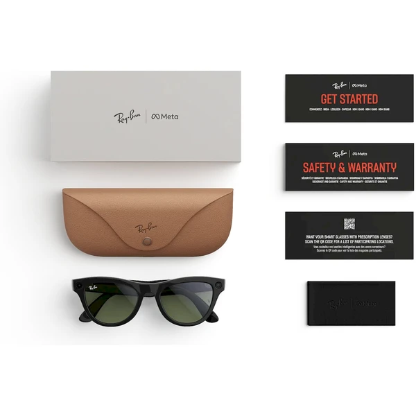 Meta RAY-BAN Skyler Gen2 (Štandardné) inteligentné lesklé okuliare (zelené šošovky) čierne - AR okuliare - Obrázok MZ3K000K01