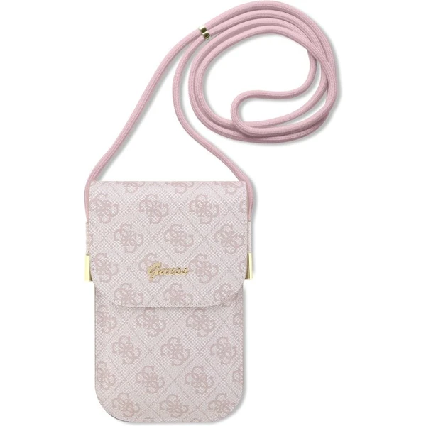 Guess PU 4G Metal Logo Script Phone Bag ružový - Puzdra - Hlavný obrázok