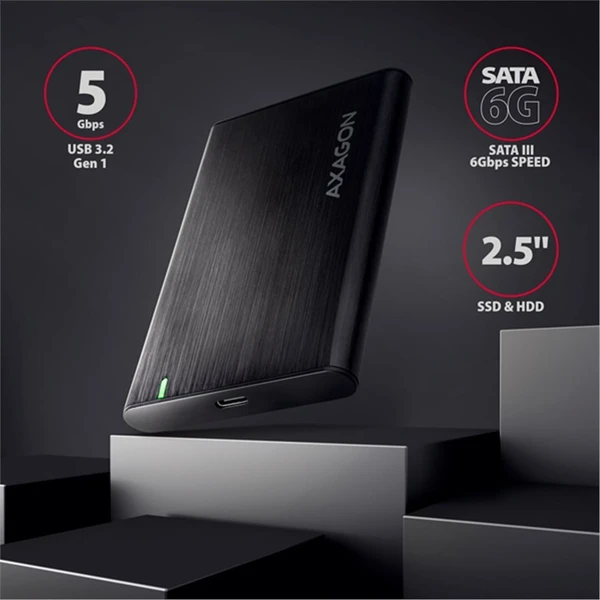 AXAGON EE25-A6C externý box, čierny - Externé boxy - Obrázok MZS6000701