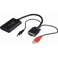 PremiumCord HDMI -> VGA + 3,5mm redukcia čierna - Káble a redukcie