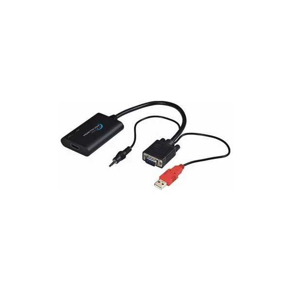 PremiumCord HDMI -> VGA + 3,5mm redukcia čierna - Káble a redukcie - Hlavný obrázok