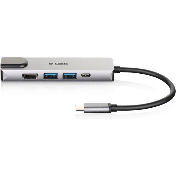 D-Link 5v1 USB-C Hub PD 60W strieborný - USB huby - Obrázok N0KK000K01