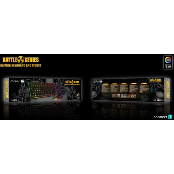 CONNECT IT BATTLE herná combo drôtová klávesnica + myš, CZ + SK layout biela - Klávesnicové sety - Obrázok N0N0000P01