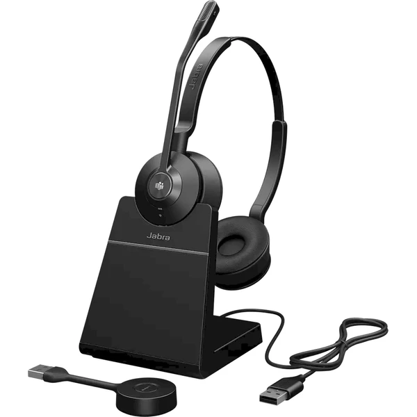 Jabra Engage 55 SE USB-A MS Stereo bezdrôtové slúchadlá so stojanom čierna - Slúchadlá - Hlavný obrázok