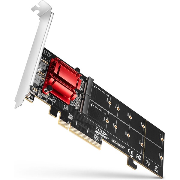 AXAGON PCEM2-ND PCIe x8 radič 2x M.2 NVMe M-key slot