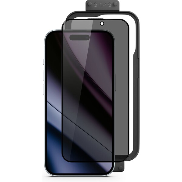 E-shop Epico Privacy tvrdené sklo 3D pre iPhone 16 Plus s inštalačným rámčekom