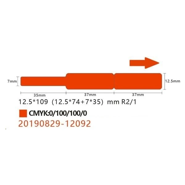 Niimbot štítky na káble RXL 12,5x109mm 65ks pre D11 a D110 červené - Pásky pre štítkovače - Hlavný obrázok