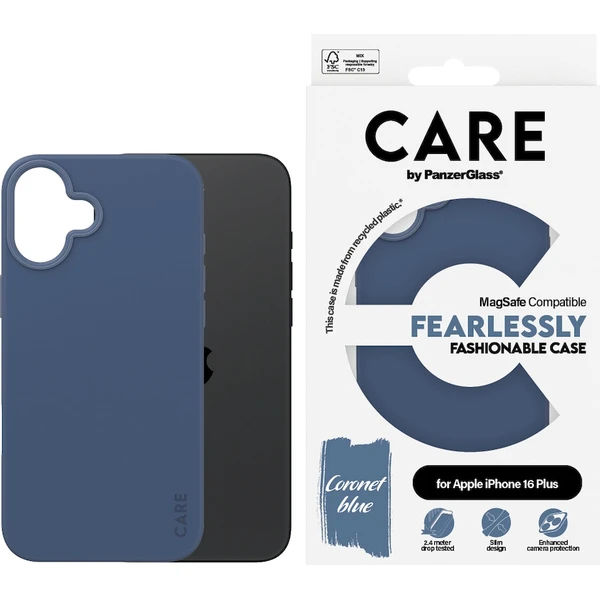 PanzerGlass® CARE kryt Apple iPhone 16 Plus MagSafe Fearlessly modrý - Puzdra - Obrázok N208000P01