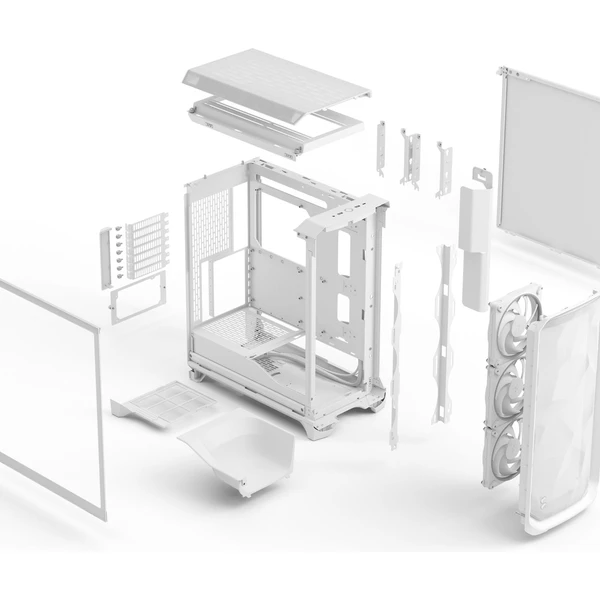 Fractal Design Meshify 3 White RGB TG Clear Tint - Počítačové skrine - Obrázok N22G000J01