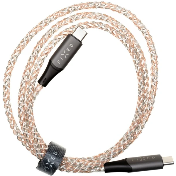 FIXED USB-C/USB-C svietiaci napájací kábel 60W 1,2m dúhový - Káble a redukcie - Obrázok N273000701