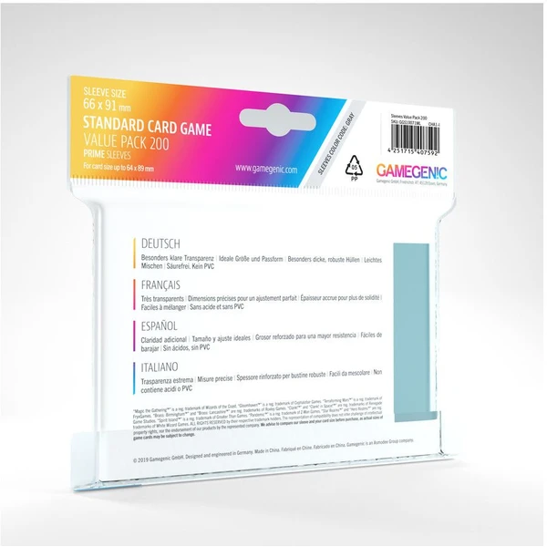 Gamegenic PRIME priehľadné obaly na karty Value Pack (200ks) - Obaly na karty - Obrázok N2MG000N01