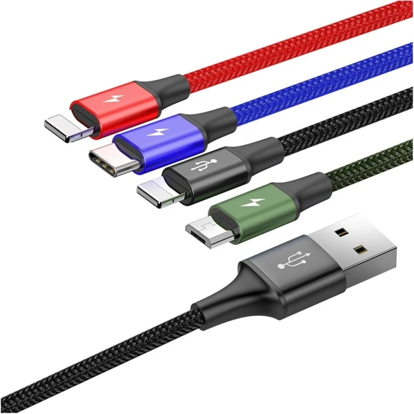 Baseus Fast 4v1 napájací kábel 1,2m čierny - Káble a redukcie - Obrázok N2RR000501