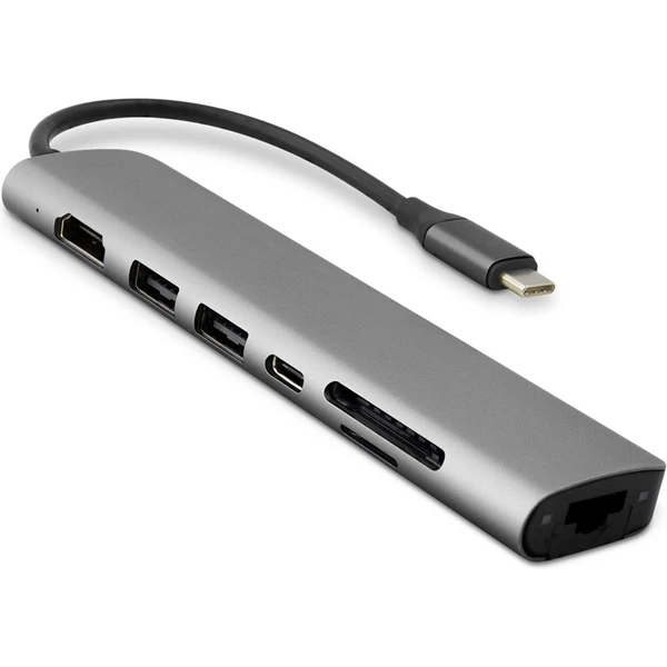 iWant Type-C Hub 7v1 Multimedia vesmírne šedý - USB huby - Obrázok N2U2000O01