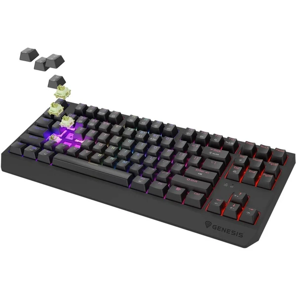 Genesis THOR 230 TKL RGB bezdrôtová mechanická klávesnica čierna Outemu Silent Lemon - Klávesnice - Obrázok N4I5000O01