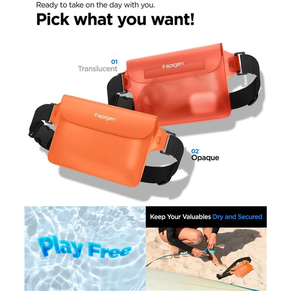 Spigen Aqua Shield WaterProof Waist Bag A620 2 Pack oranžový - Puzdra - Obrázok N4N5000701