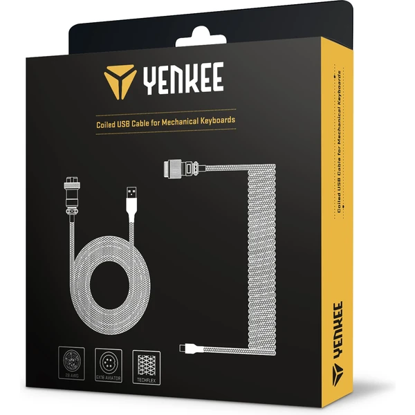 Yenkee YCU COIL WE krútený kábel USB-A/USB-C biely - Káble - Obrázok N5A4000N01