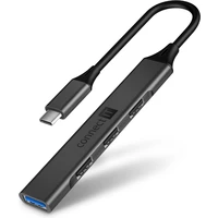 CONNECT IT USB-C hub, (1xUSB-A 3.0, 3xUSB-A 2.0), externý antracitový - USB huby