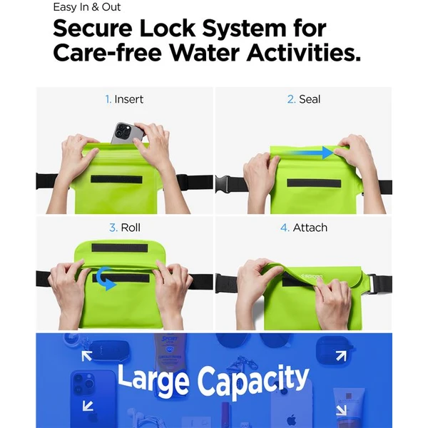 Spigen Aqua Shield WaterProof Waist Bag A620 2 Pack zelený - Puzdra - Obrázok N5N5000701