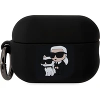 Karl Lagerfeld 3D Logo NFT Karl and Choupette puzdro AirPods Pro 2 čierne - Puzdra