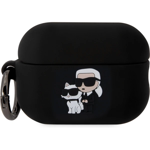 Karl Lagerfeld 3D Logo NFT Karl and Choupette puzdro AirPods Pro 2 čierne - Puzdra - Hlavný obrázok