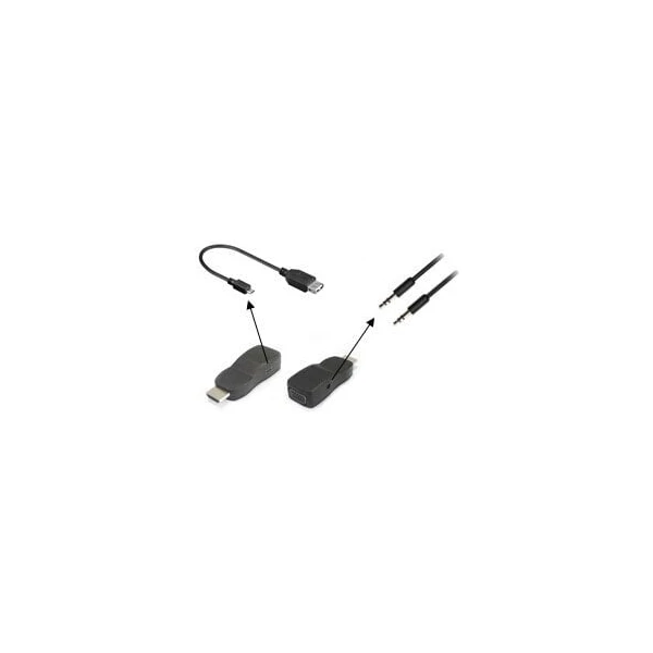 PremiumCord HDMI/VGA + 3,5mm redukcia s napájacím konektorom čierna - Káble a redukcie - Obrázok N6SU000501