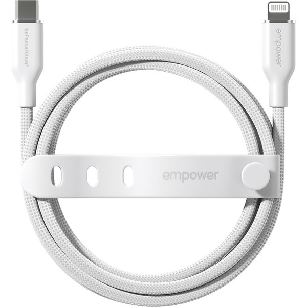 E-shop PanzerGlass USB-C/Lightning napájací kábel 60W 1,2m biely