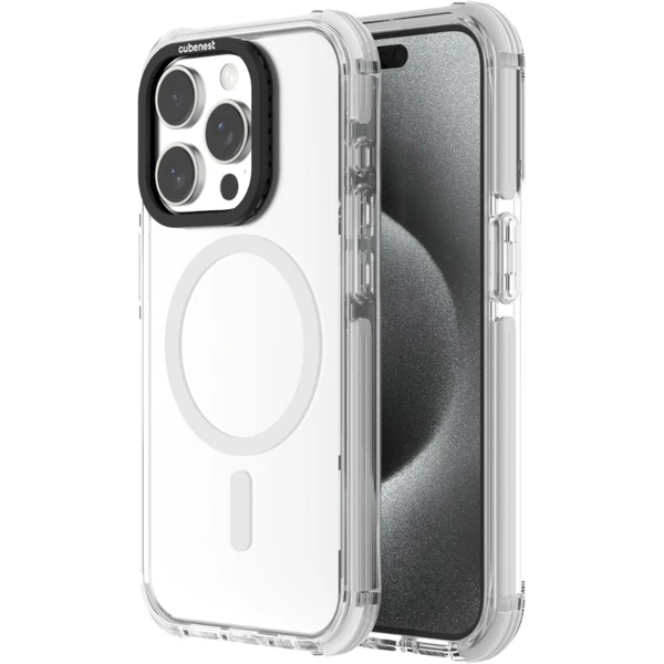 Cubenest MagPro Strong Guard kryt iPhone 15 Pre biely - Puzdra - Hlavný obrázok