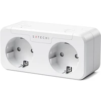 Satechi Homekit múdra zásuvka s dvoma vstupmi biela - Inteligentné zásuvky