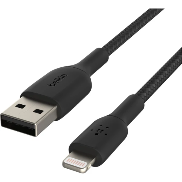 Belkin BOOST Charge Braided Lightning/USB-A odolný kábel, 15cm, čierny - Káble - Obrázok N839400301