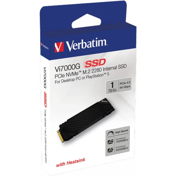 VERBATIM SSD Vi7000G Internal PCIe NVMe M.2 SSD 1TB - SSD - Obrázok N863000O01
