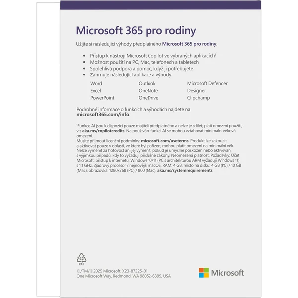 Microsoft 365 pre domácnosti - predplatné na 1 rok pre 6 používateľov ~CZ~ krabicová verzia - Softvér - Obrázok N8LC000J01
