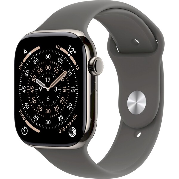 E-shop Apple Watch Series 11 Cellular (46mm) Prírodný titán so skalo šedým športovým remienkom M/L