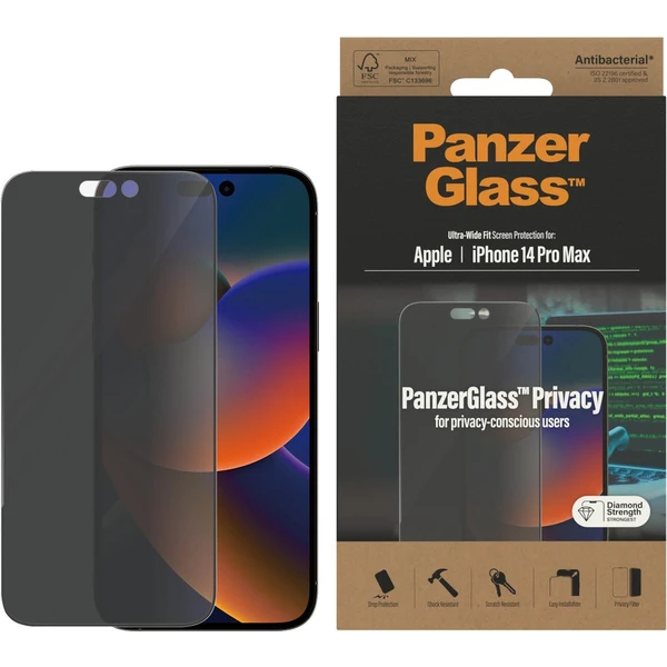 PanzerGlass™ Ultra-Wide Fit Privacy Apple iPhone 14 Pro Max - Ochranné fólie a sklo - Obrázok N8S1G00101