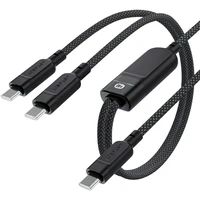 Acefast USB-C 2v1 100W inteligentný nabíjací dátový kábel, 1,2m - Káble