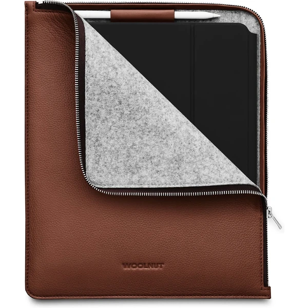 Woolnut kožené puzdro Folio na iPad Pro 12,9"/iPad Pro 13"/iPad Air 13" hnedé - Puzdra - Hlavný obrázok
