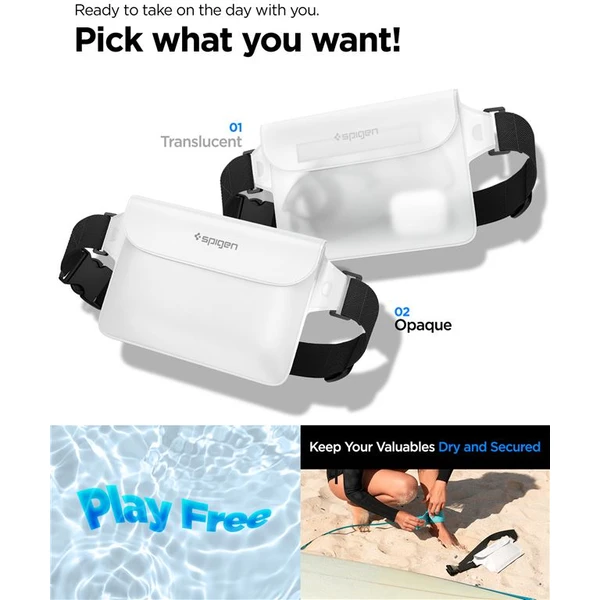 Spigen Aqua Shield WaterProof Waist Bag A620 2 Pack biely - Puzdra - Obrázok N9N5000701